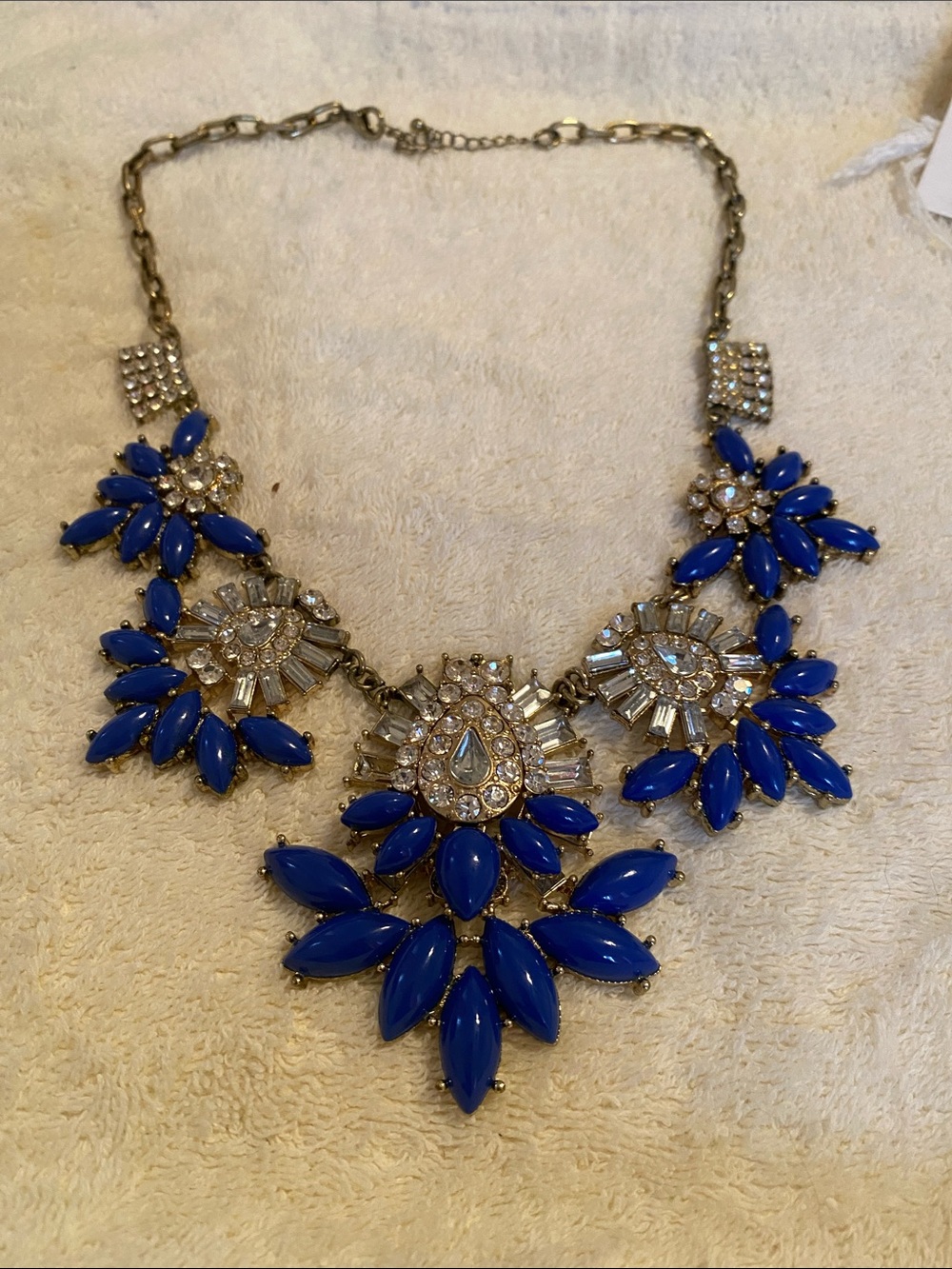 Royal Blue Crystal Bib Necklace - Women's Jewelry